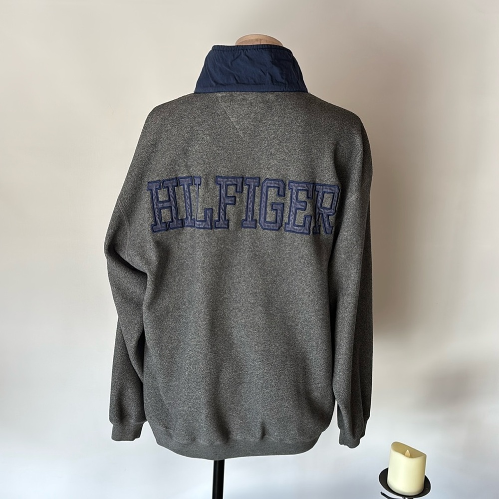 Vintage 90s Tommy Hilfiger Quarter Zip Fleece Jacket - Large